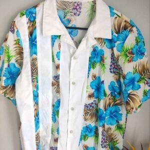 Men's Flower Casual Button Down Short Sleeve Hawaiian Shirt